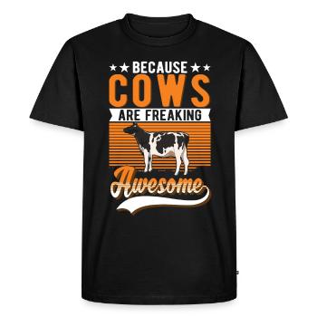 Cow cattle breeder farmer farmer cows - Men's Premium Organic T-Shirt - black - Front - Nico (187cm)