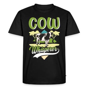 Cow Whisperer Farmer Cattle Breeder Cows - Men's Premium Organic T-Shirt - black - Front - Nico (187cm)