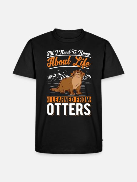 Otter Fischotter Seeotter - Männer Premium Bio T-Shirt - Schwarz