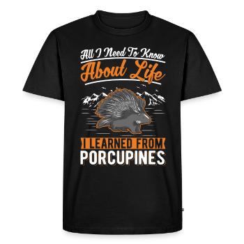 Cadeau de porc-épic - T-shirt Premium bio Homme - noir - Devant - Nico (187cm)
