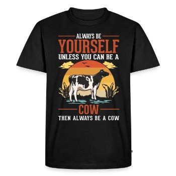 Cow Gift Farmer Cattle Breeder Cows - Men's Premium Organic T-Shirt - black - Front - Nico (187cm)