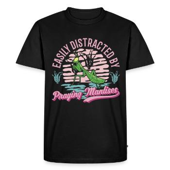 Gottesanbeterin Praying Mantis Fangschrecke - Men's Premium Organic T-Shirt - black - Front - Nico (187cm)