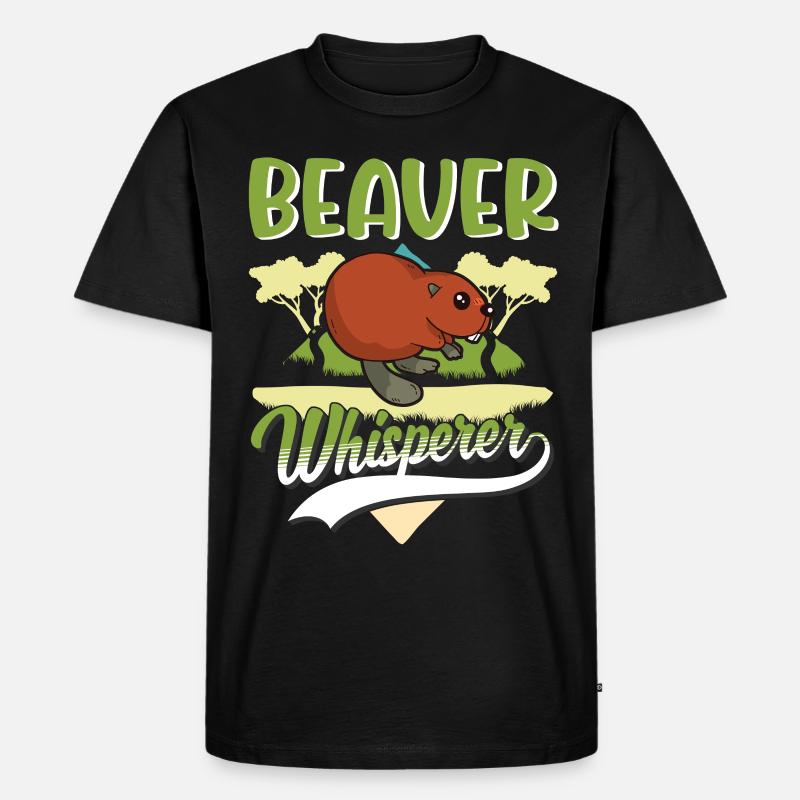 Biber Flüsterer Biberdamm - Männer Premium Bio T-Shirt - Schwarz