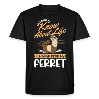 Ferret Saying Ferret - Men's Premium Organic T-Shirt - black - Front - Nico (187cm)