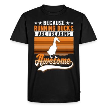 Indian Running Duck Gift Runner Duck - Men's Premium Organic T-Shirt - black - Front - Nico (187cm)