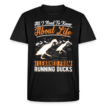 Canard indien Canard en bouteille - T-shirt Premium bio Homme - noir - Devant - Nico (187cm)