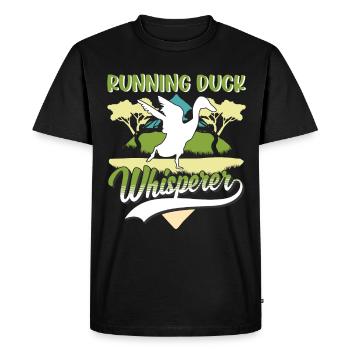 Running Duck Whisperer Running Duck - Men's Premium Organic T-Shirt - black - Front - Nico (187cm)