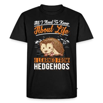 Hérisson Cadeau Hérisson épineux - T-shirt Premium bio Homme - noir - Devant - Nico (187cm)