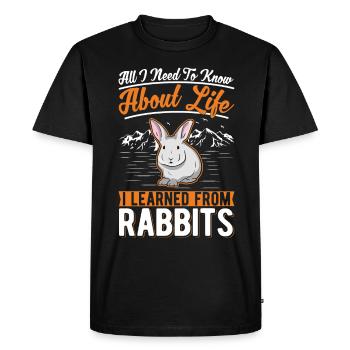Lapin lapin lapin lapin - T-shirt Premium bio Homme - noir - Devant - Nico (187cm)
