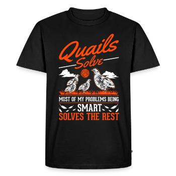 Avertissement éleveurs de cailles de pépinière - T-shirt Premium bio Homme - noir - Devant - Nico (187cm)