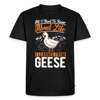 Oies Oies Oie reproductrice d’oies - T-shirt Premium bio Homme - noir - Devant - Nico (187cm)