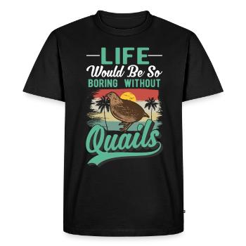 Avertissement éleveurs de cailles de pépinière - T-shirt Premium bio Homme - noir - Devant - Nico (187cm)