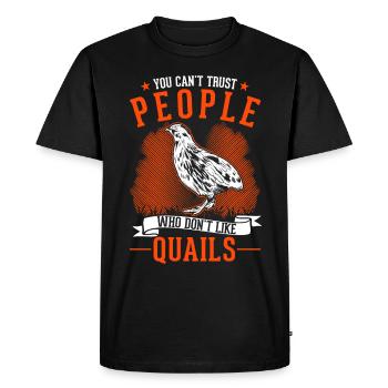 Avertissement éleveurs de cailles de pépinière - T-shirt Premium bio Homme - noir - Devant - Nico (187cm)