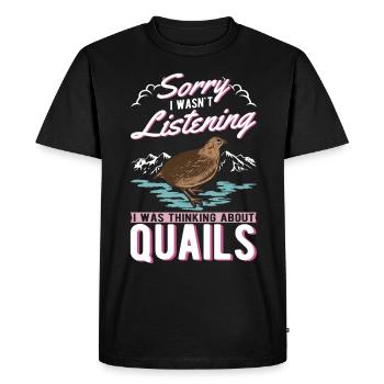 Avertissement éleveurs de cailles de pépinière - T-shirt Premium bio Homme - noir - Devant - Nico (187cm)