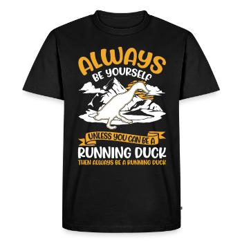 Indian Running Duck Gift Running Duck - Men's Premium Organic T-Shirt - black - Front - Nico (187cm)