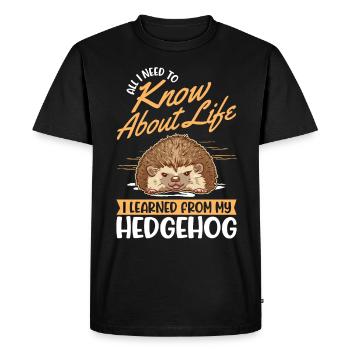 Hedgehog Gift Spiny Hedgehog - Men's Premium Organic T-Shirt - black - Front - Nico (187cm)