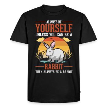 Lapin lapin lapin lapin - T-shirt Premium bio Homme - noir - Devant - Nico (187cm)