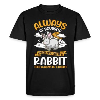 Lapin lapin lapin lapin - T-shirt Premium bio Homme - noir - Devant - Nico (187cm)