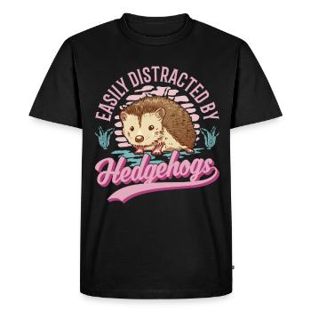 Hedgehog Lovers - Men's Premium Organic T-Shirt - black - Front - Nico (187cm)