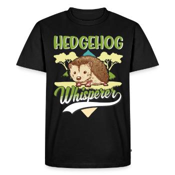 Igel Flüsterer Hedgehog Whisperer - Men's Premium Organic T-Shirt - black - Front - Nico (187cm)