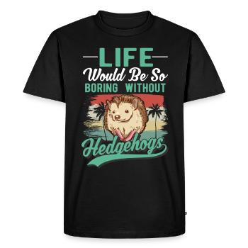 Hedgehog Gift Spiny Hedgehog - Men's Premium Organic T-Shirt - black - Front - Nico (187cm)