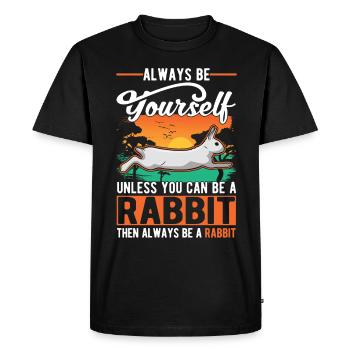 Lapin lapin lapin lapin - T-shirt Premium bio Homme - noir - Devant - Nico (187cm)