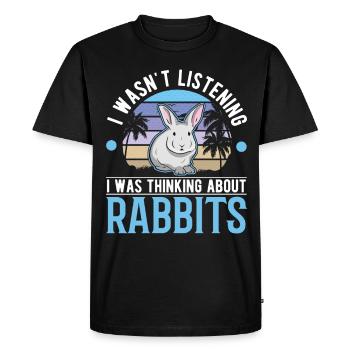 Lapin lapin lapin lapin - T-shirt Premium bio Homme - noir - Devant - Nico (187cm)