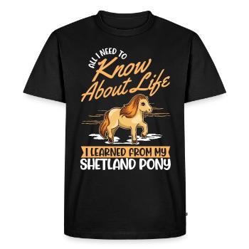 Poney Shetland Poney Shetland Shetty - T-shirt Premium bio Homme - noir - Devant - Nico (187cm)