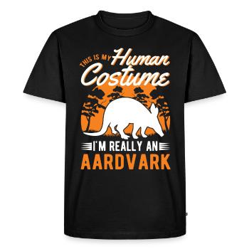Erdferkel Costume Humain Halloween Aardvark - T-shirt Premium bio Homme - noir - Devant - Nico (187cm)