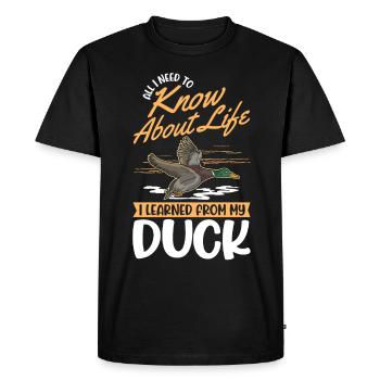 Éleveur de canards cadeaux de canard - T-shirt Premium bio Homme - noir - Devant - Nico (187cm)