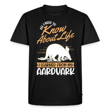 Aardvark Gift Aardvark - Men's Premium Organic T-Shirt - black - Front - Nico (187cm)