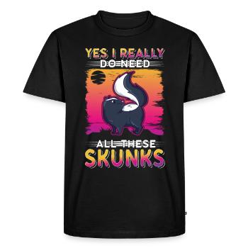 Skunk Gift - Men's Premium Organic T-Shirt - black - Front - Nico (187cm)