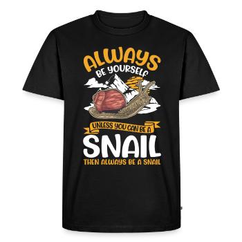 Always be yourself Snail Schnecke - Men's Premium Organic T-Shirt - black - Front - Nico (187cm)
