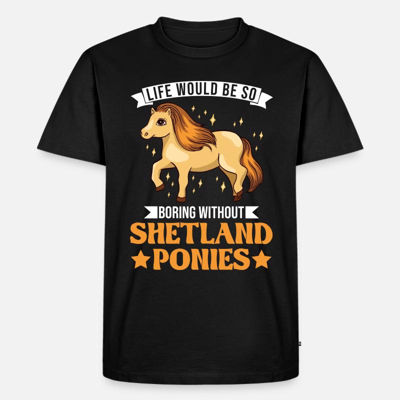 Shetland Pony Geschenk Shetty - Männer Premium Bio T-Shirt - Schwarz