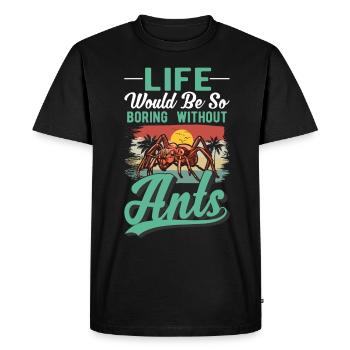 Fourmis Ferme de fourmis Fourmilières de feu - T-shirt Premium bio Homme - noir - Devant - Nico (187cm)