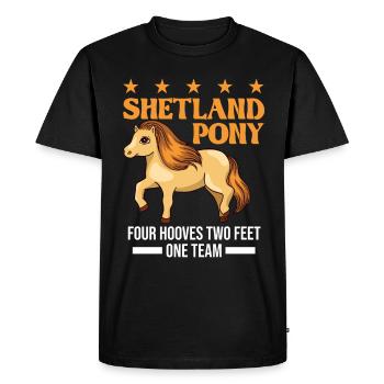 Shetland Pony 4 hooves 2 legs A team - Men's Premium Organic T-Shirt - black - Front - Nico (187cm)