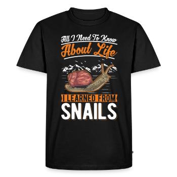Snail Gift Vineyard Snail - Men's Premium Organic T-Shirt - black - Front - Nico (187cm)