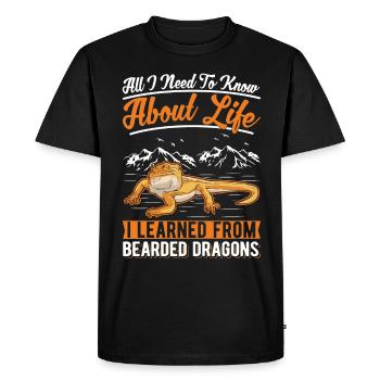 Bearded dragon Gift Pogona - Men's Premium Organic T-Shirt - black - Front - Nico (187cm)