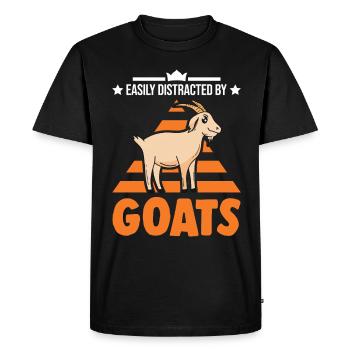 Facilement distrait par les chèvres Ziegenwirt Ziege - T-shirt Premium bio Homme - noir - Devant - Nico (187cm)