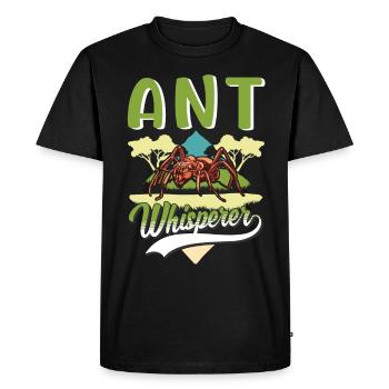 Fourmis Whisperer Fourmilière Fourmi Whisperer - T-shirt Premium bio Homme - noir - Devant - Nico (187cm)