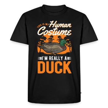 Costume de canard Éleveur de canards Halloween - T-shirt Premium bio Homme - noir - Devant - Nico (187cm)