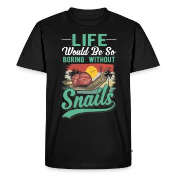 Snail Gift Vineyard Snail - Men's Premium Organic T-Shirt - black - Front - Nico (187cm)
