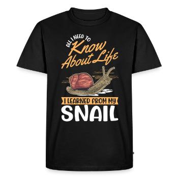 Snail Gift Vineyard Snail - Men's Premium Organic T-Shirt - black - Front - Nico (187cm)
