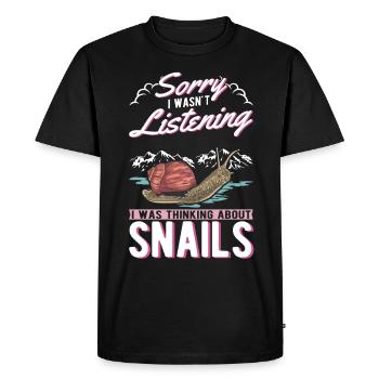 Snail Gift Vineyard Snail - Men's Premium Organic T-Shirt - black - Front - Nico (187cm)