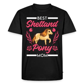Meilleure maman poney Shetland - T-shirt Premium bio Homme - noir - Devant - Nico (187cm)