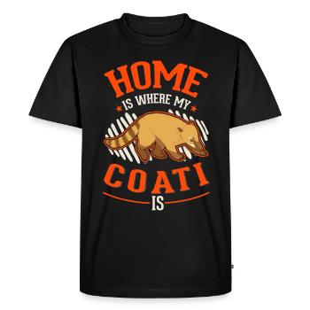 Home is where my coati is - Men's Premium Organic T-Shirt - black - Front - Nico (187cm)