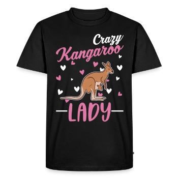 Crazy Kangaroo Woman - Men's Premium Organic T-Shirt - black - Front - Nico (187cm)