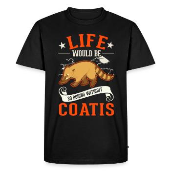Coati Gift Proboscis Bear Coati - Men's Premium Organic T-Shirt - black - Front - Nico (187cm)