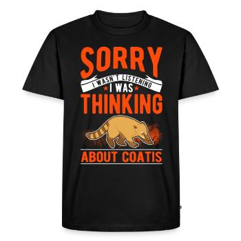 Coati Gift Proboscis Bear Coati - Men's Premium Organic T-Shirt - black - Front - Nico (187cm)