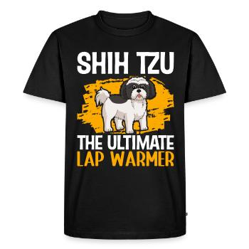 Shih Tzu the ultimate lap warrior - Men's Premium Organic T-Shirt - black - Front - Nico (187cm)